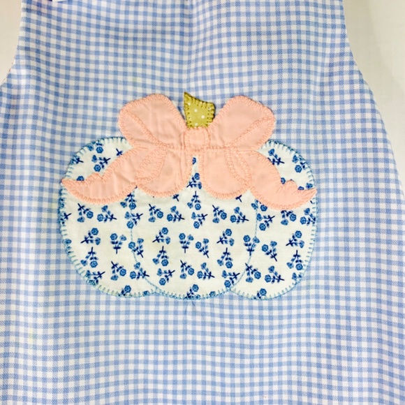 Christmas Santa/Pumpkin red/blue Gingham reversible A-line scallop jumper dress - Picture 5 of 14